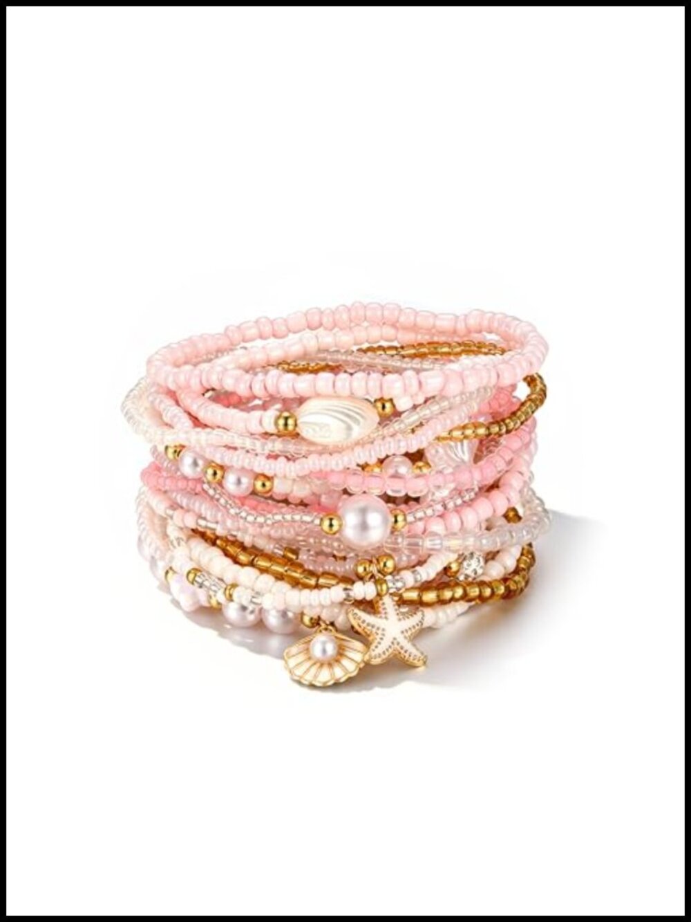 Boho Gold Beaded Bracelets for Women, Stackable Gemstone Bracelets